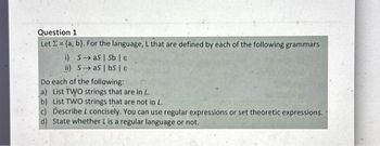 Answered: List TWO Strings That Are In L. List… | Bartleby