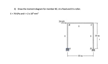 Answered: 3) E = 70 Gpa And 1 = 2 X 10³ Mm² Draw… 