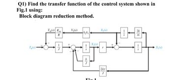 Answered: Q1) Find the transfer function of the… | bartleby