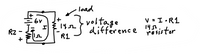 load
voltage
V = I•R1
142.
difference resistor
三6v
1452
RZ -
R1
