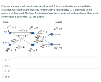 Answered: Consider The Very Small Neural Network… | Bartleby