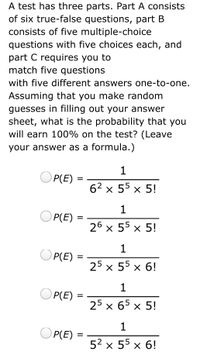 Test 4 Question 2. This question has 5 parts on 2