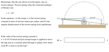 Answered: Mousetraps, like the one shown in in… | bartleby