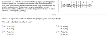 Answered: An experiment was conducted to… | bartleby