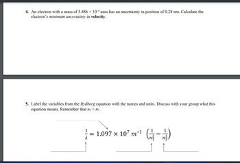 Answered: 4. An Electron With A Mass Of 5.486 ×… | Bartleby