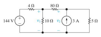 40
80 Ω
144 V
V₁10 V2
①3A
3 A
50