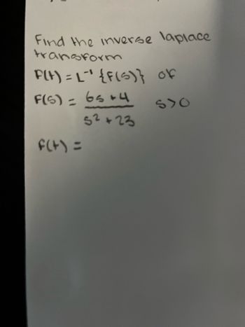 Answered: Find The Inverse Laplace Transform F(t)… | Bartleby