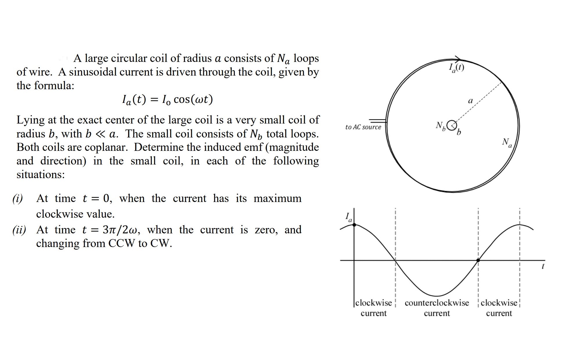 Answered A Large Circular Coil Of Radius A… Bartleby