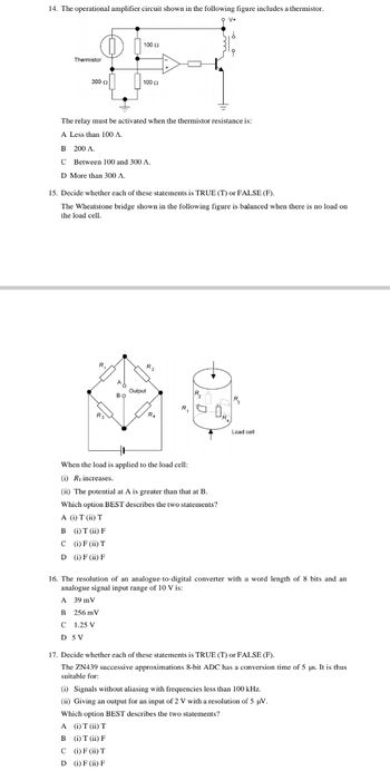 Answered: 14. The operational amplifier circuit… | bartleby