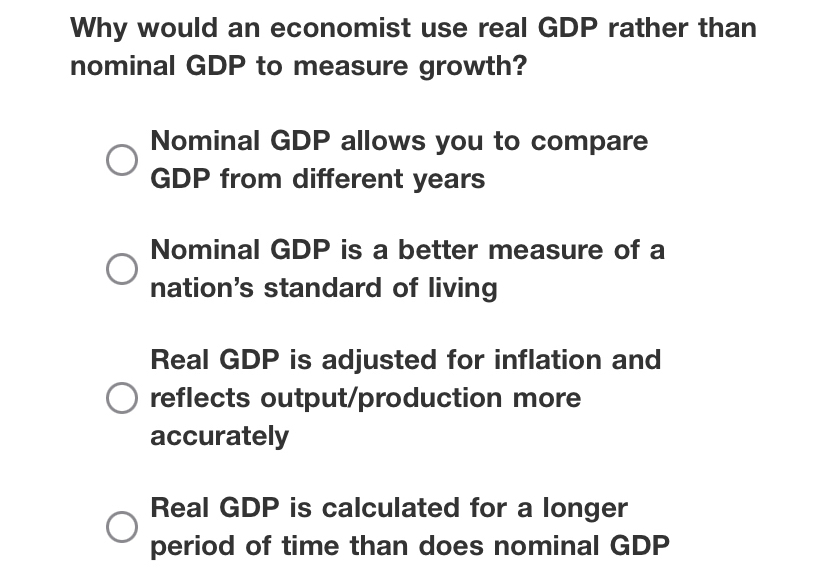 why would an economist use real gdp