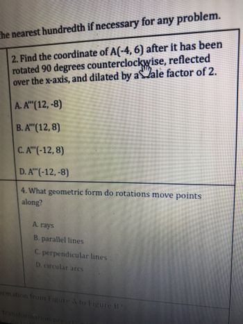 Answered: 2. Find The Coordinate Of A(-4, 6)… | Bartleby