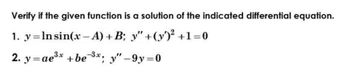 Answered: Verify if the given function is a… | bartleby