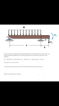 Answered: M, A -B B Construct Shear And Bending… | Bartleby