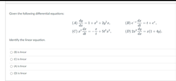 Answered: Given The Following Differential… | Bartleby