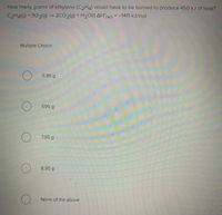 Answered How many grams of ethylene C2H4 would bartleby