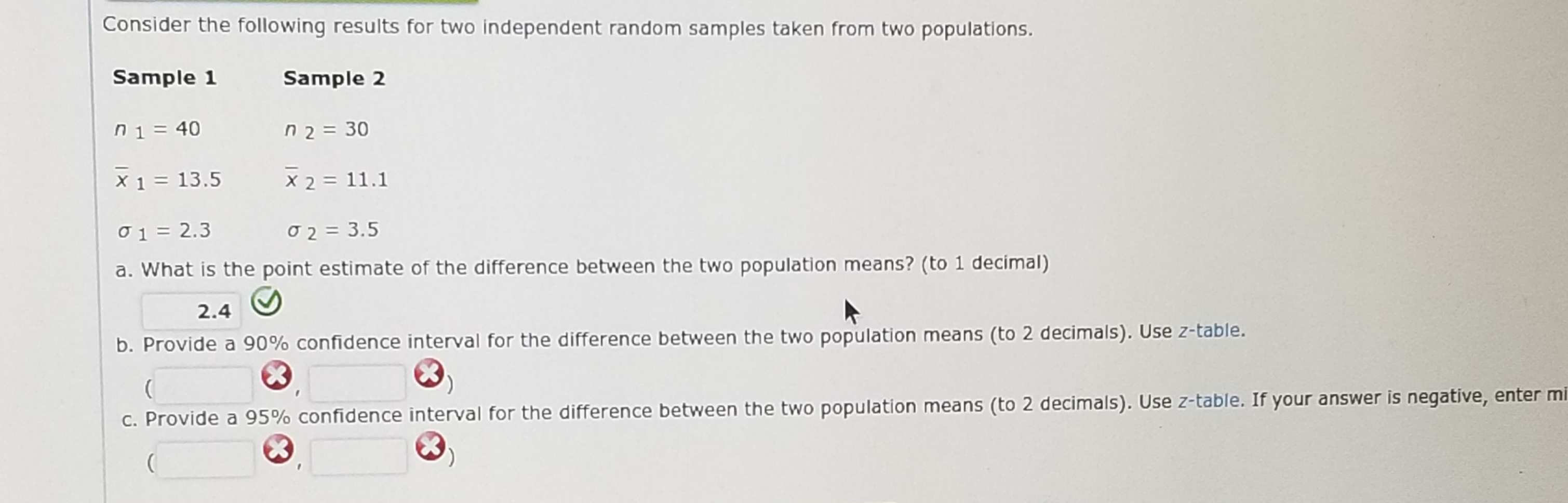 Answered: Consider The Following Results For Two… | Bartleby