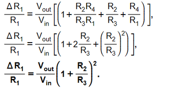 AR₁
R₁
AR₁
R₁
AR₁
R₁
R₂R4 R4
R₂
=
Vouw [(1 + R$ R₁ + R2 + R)]
Vin
=
=
Voule (1+
Nout
V.
Vi
V₁.
R₂
1+2 +
R3
in
2
R₂
+R)².
R3
1+
R₂
R3