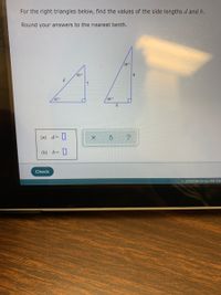 Answered: For The Right Triangles Below, Find The… | Bartleby