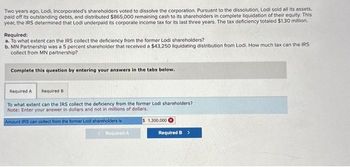 Answered: Two Years Ago, Lodi, Incorporated's… | Bartleby