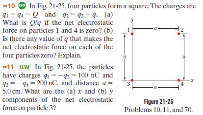 Answered: •10 O In Fig. 21-25, Four Particles… | Bartleby