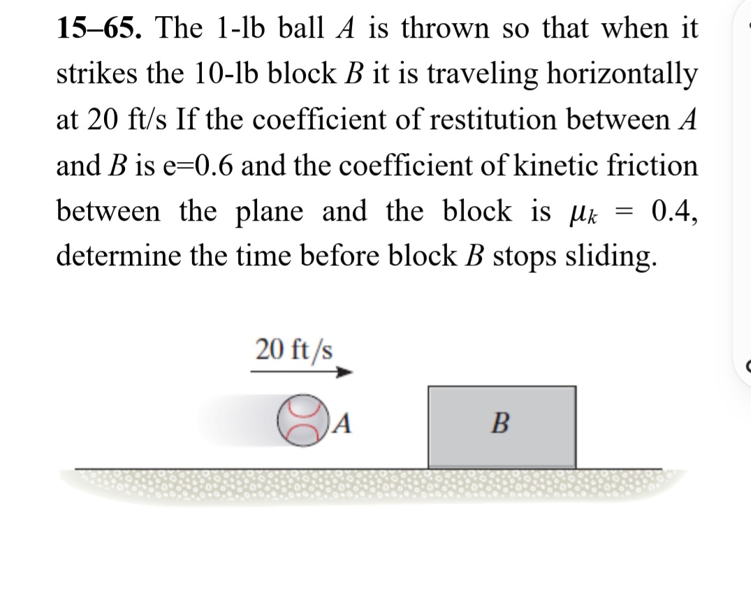 Answered: 15-65. The 1-lb Ball A Is Thrown So… | Bartleby