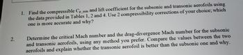 Answered: 1. Find The Compressible Cp_min And… | Bartleby