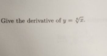 Give the derivative of y = √.