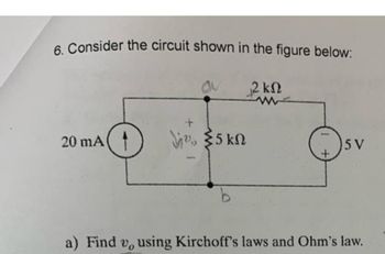 Answered: 6. Consider The Circuit Shown In The… | Bartleby