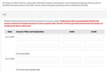 Answered: Prepare the journal entry to record… | bartleby