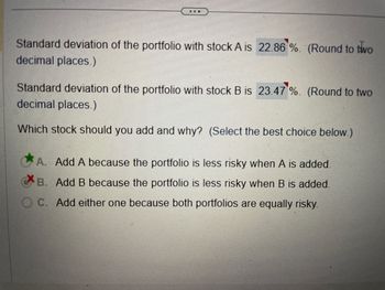 Answered: Standard Deviation Of The Portfolio… | Bartleby