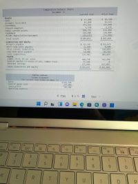 Comparative Balance Sheets
December 31
Current Year
Prior Year
Assets
Cash
Accounts receivable
$ 85,500
$ 67,900
83,890
293,656
1,330
62,625
263,800
2,135
Inventory
Prepaid expenses
Total current assets
446,776
145,500
(42,625)
$ 549,651
414,060
Equipment
Accum. depreciation-Equipment
120,000
(52,000)
$ 482,060
Total assets
Liabilities and Equity
Accounts payable
Short-term notes payable
Total current liabilities
$ 65,141
$ 132,675
13,600
8,400
78,741
59,000
141,075
Long-term notes payable
Total liabilities
Equity
Common stock, $5 par value
Paid-in capital in excess of par, common stock
Retained earnings
60,750
137,741
201,825
180,750
55,500
175,660
$ 549,651
162,250
117,985
Total liabilities and equity
$ 482,060
FORTEN COMPANY
Income Statement
For Current Year Ended December 31
Sales
$ 642,500
297,000
Cost of goods sold
Gross profit
Operating expenses
345,500
< Prev
5 of 5
Next
F3
F4
F5
F6
F7
F8
F9
+
F10
F11
F12
%23
%
&
3.
4
6.
8.
6.
R
T.
Y
