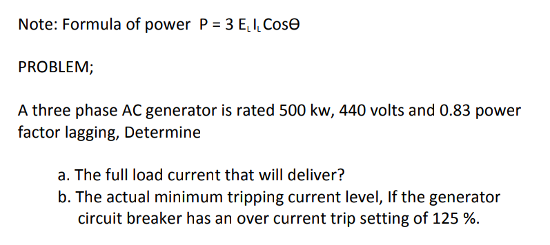 ACTUAL POWER VS RATED POWER 