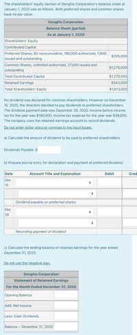 Answered: The Shareholders' Equity Section Of… | Bartleby