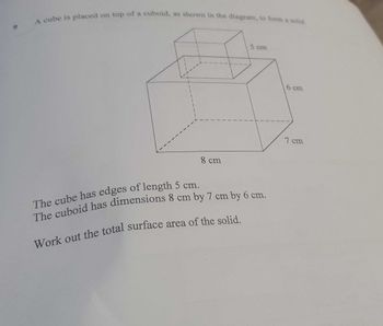 Answered: A cube is placed on top of a cuboid, as… | bartleby