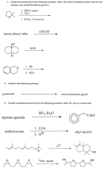 Answered: 7. Predict the product(s) of the… | bartleby