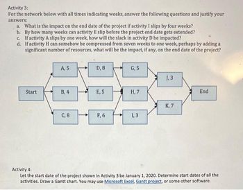 Answered: Activity 4: Let The Start Date Of The… | Bartleby