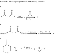 Answered: What is the major organic product of… | bartleby