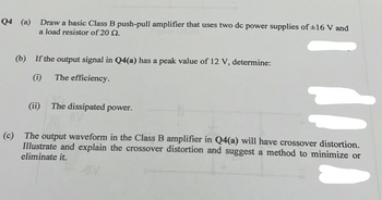 Answered: Draw A Basic Class B Push-pull… | Bartleby