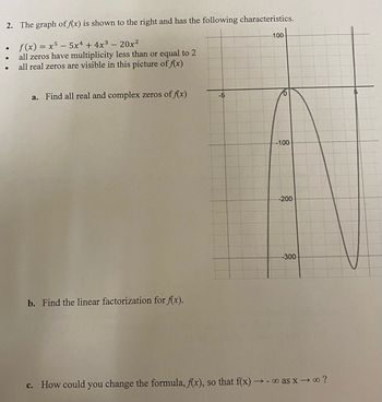 Answered: 2. The graph of f(x) is shown to the… | bartleby