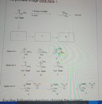 Answered: MgBr HH MgBr HH MgBr HH O O+ Option for III CH3 H CH3 H CH3 A ...