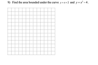 9) Find the area bounded under the curve y = x+2 and y=x² – 4.
