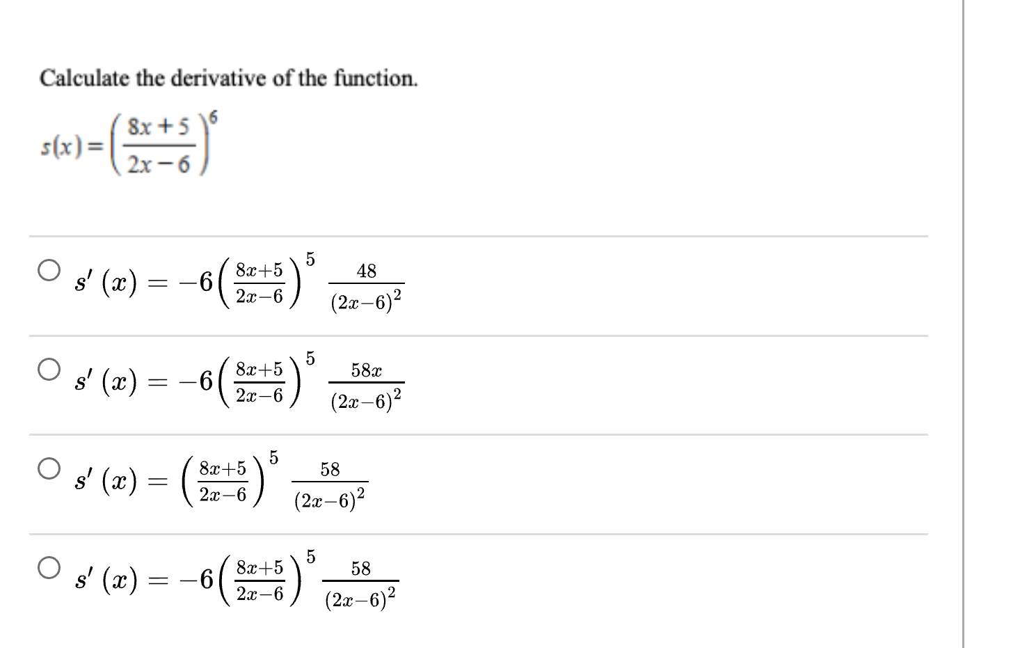 Answered Calculate The Derivative Of The Bartleby 6955