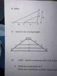 Answered: 8. Solve. B 12 T. 18 C 6. 9. Solve For… | Bartleby