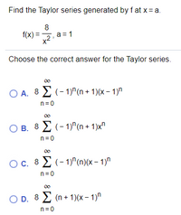 Answered: Find The Taylor Series Generated By F… | Bartleby