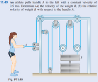 Answered: 9 An Athlete Pulls Handle A To The Left… | Bartleby