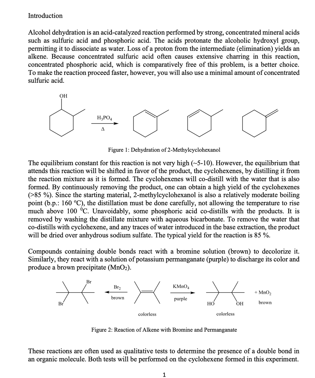 acid catalyzed dehydration of 2 methylcyclohexanol