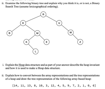 Answered: Ii. Examine The Following Binary Tree… | Bartleby