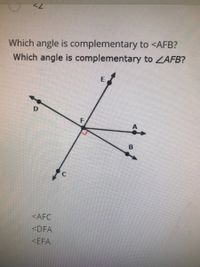 Answered: Which angle is complementary to | bartleby