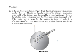 Answered: cam-follower mechanism (Fig ar velocity… | bartleby