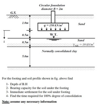 Answered: 1- Depth Of B.H ==> Depth Of Borehole… | Bartleby